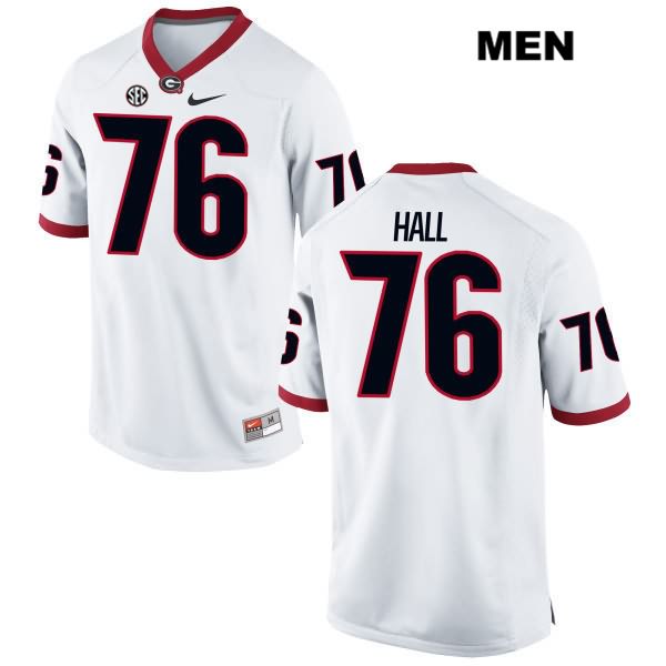 Georgia Bulldogs Men's Carson Hall #76 NCAA Authentic White Nike Stitched College Football Jersey FXS7756CD